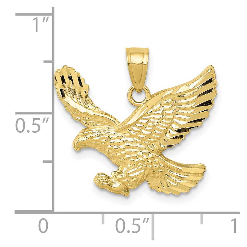 10k Yellow Gold 20 mm Diamond-cut Eagle Pendant (0.99 grams)