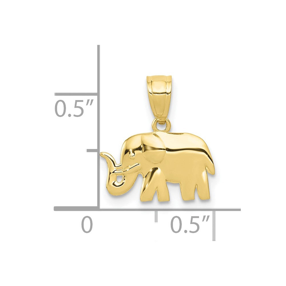 10k Yellow Gold 13 mm Polished Elephant Pendant (0.55 grams)