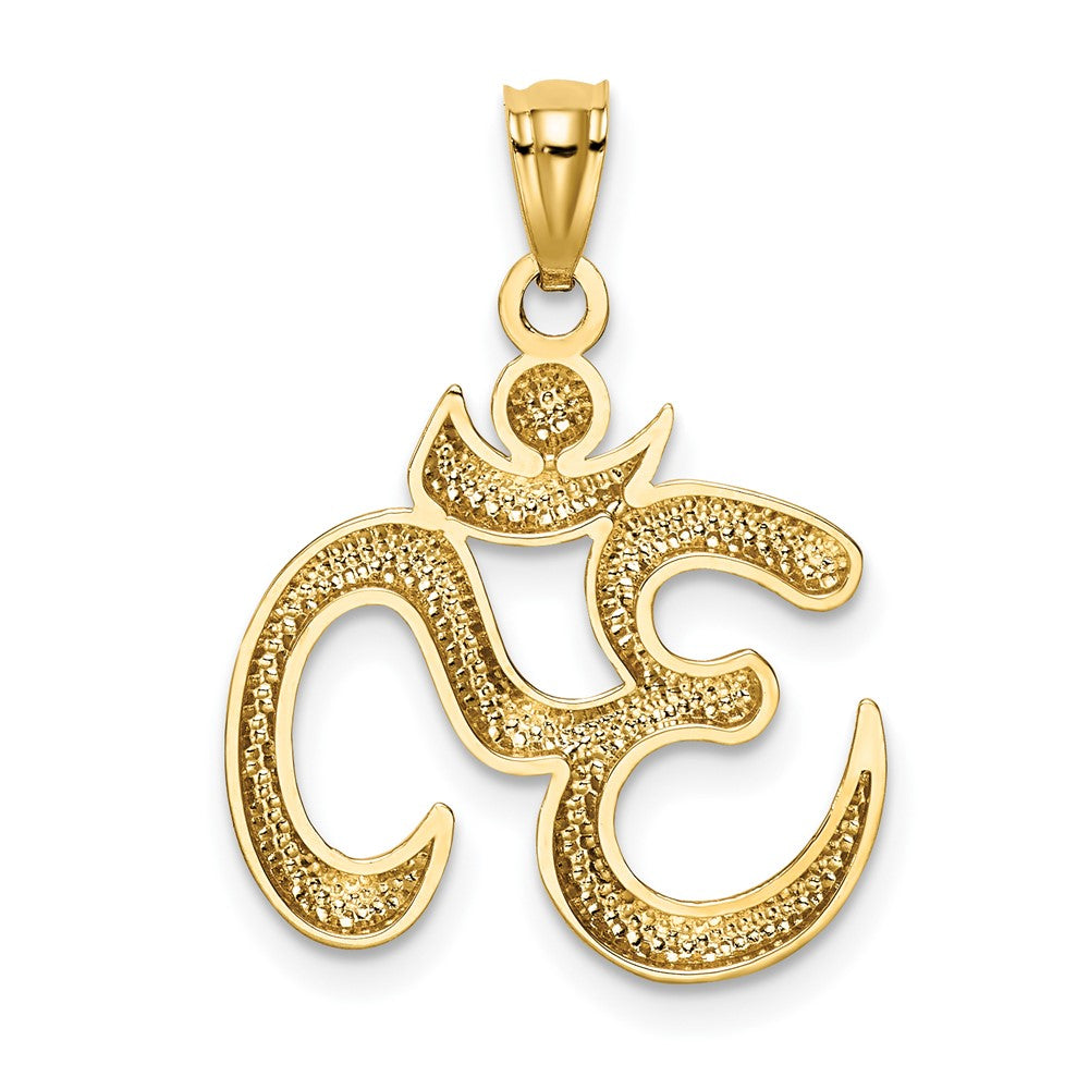 10k Yellow Gold 17.5 mm Polished Om Symbol Pendant (1.08 grams)