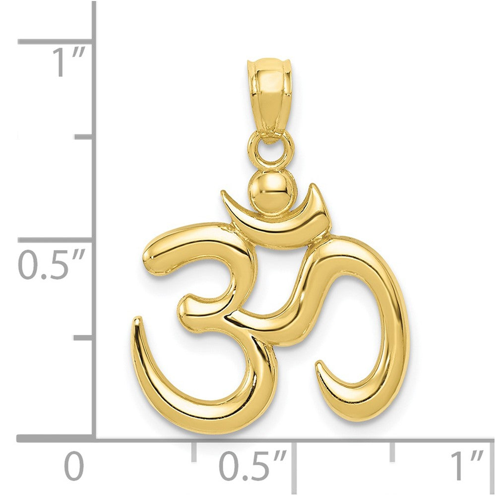 10k Yellow Gold 17.5 mm Polished Om Symbol Pendant (1.08 grams)