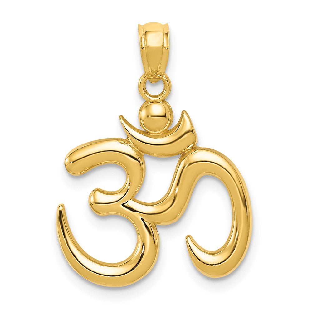 10k Yellow Gold 17.5 mm Polished Om Symbol Pendant (1.08 grams)