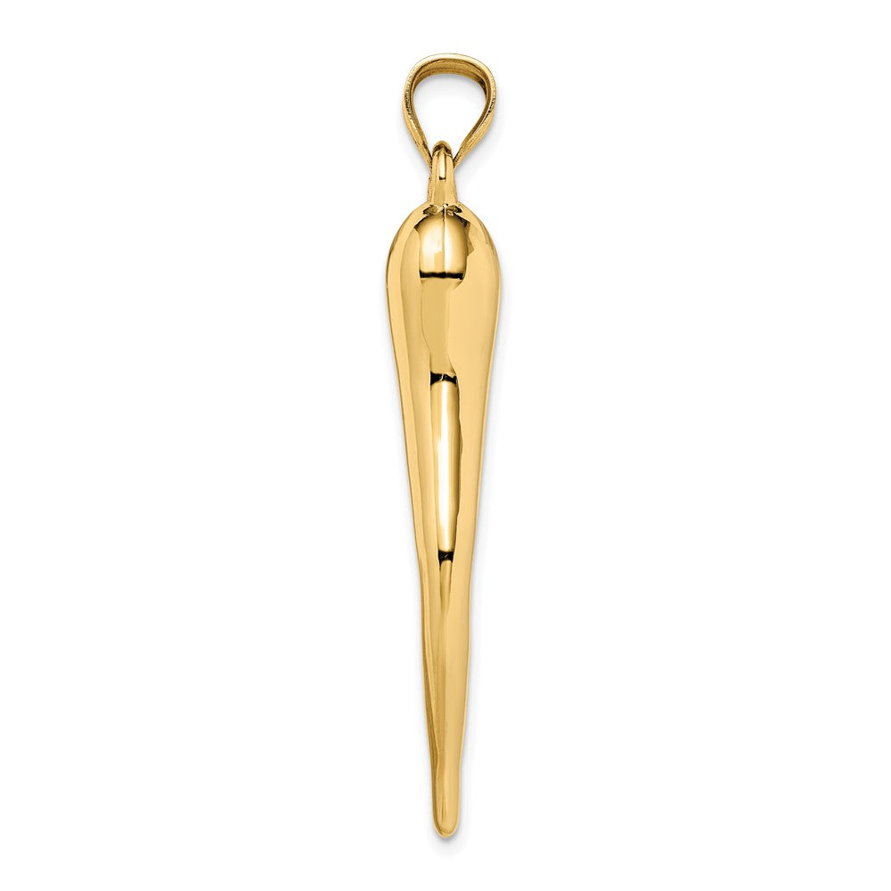 10k Yellow Gold 8 mm Hollow Italian Horn Pendant (1.42 grams)