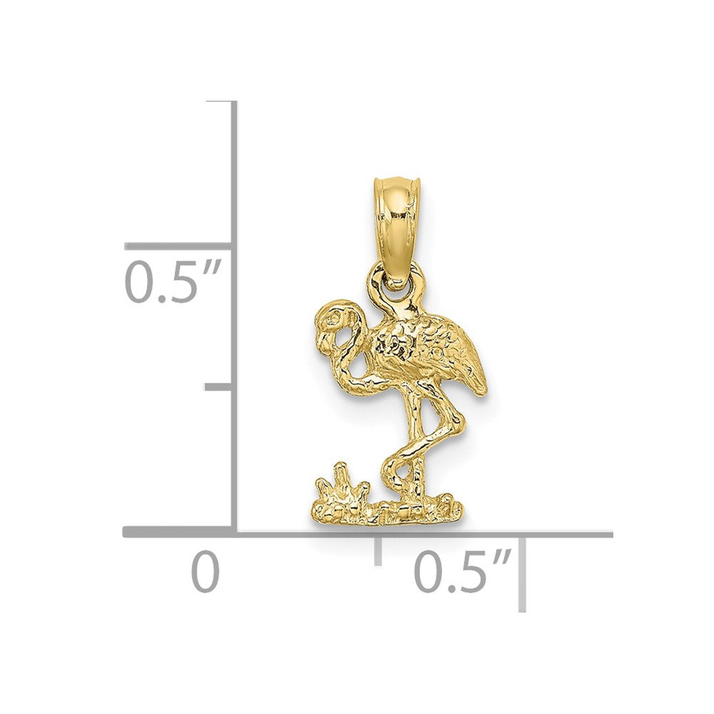 10k Yellow Gold 8 mm Mini Flamingo Charm (0.52 grams)