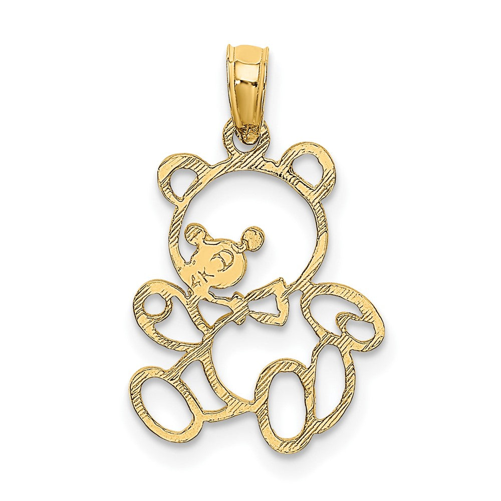 10k Yellow Gold 13 mm Cut Out Teddy Bear Charm (0.62 grams)