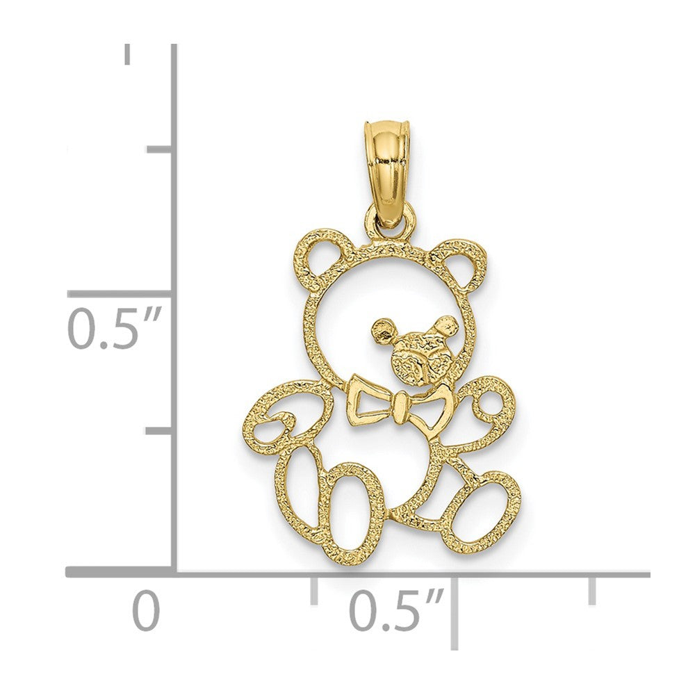 10k Yellow Gold 13 mm Cut Out Teddy Bear Charm (0.62 grams)