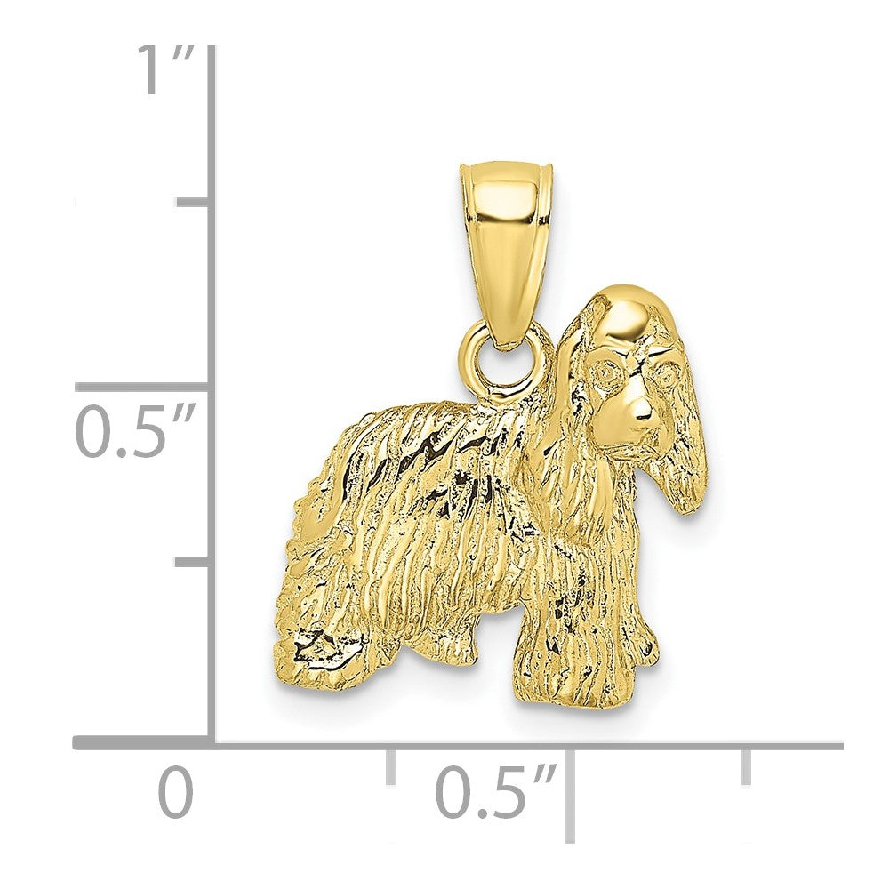 10k Yellow Gold 16 mm 2-D Cocker Spaniel Dog Charm (1.73 grams)