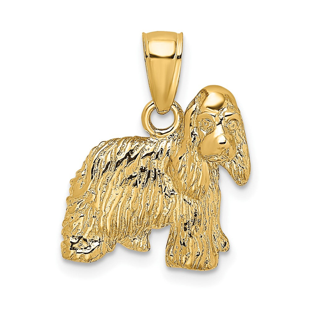 10k Yellow Gold 16 mm 2-D Cocker Spaniel Dog Charm (1.73 grams)