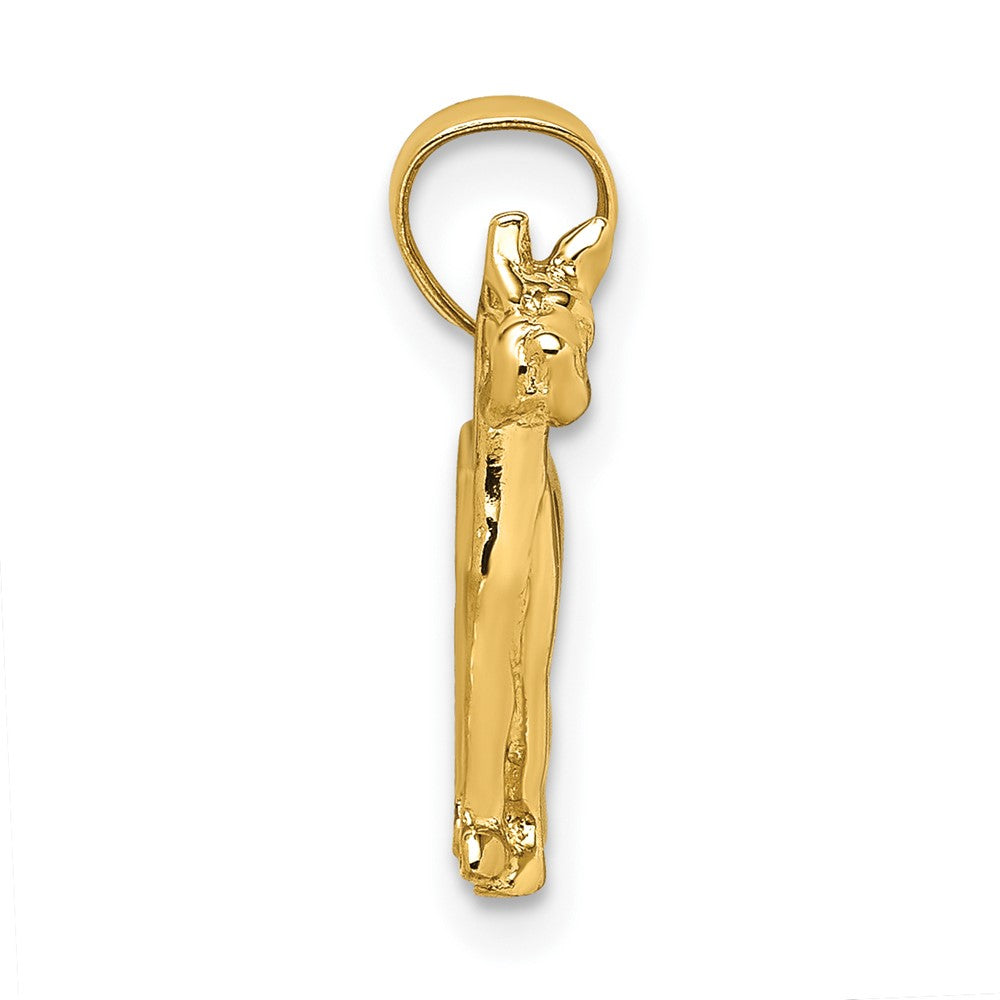 10k Yellow Gold 15.1 mm 2-D Great Dane Dog Charm (1.24 grams)