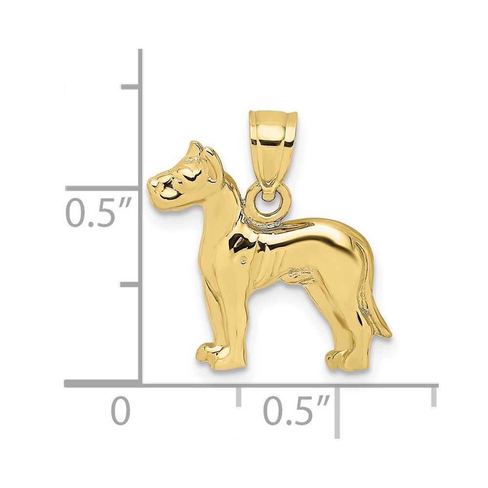 10k Yellow Gold 15.1 mm 2-D Great Dane Dog Charm (1.24 grams)