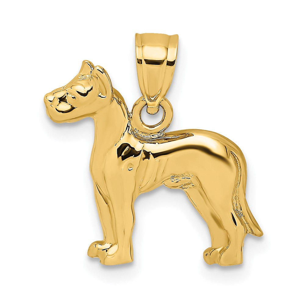 10k Yellow Gold 15.1 mm 2-D Great Dane Dog Charm (1.24 grams)