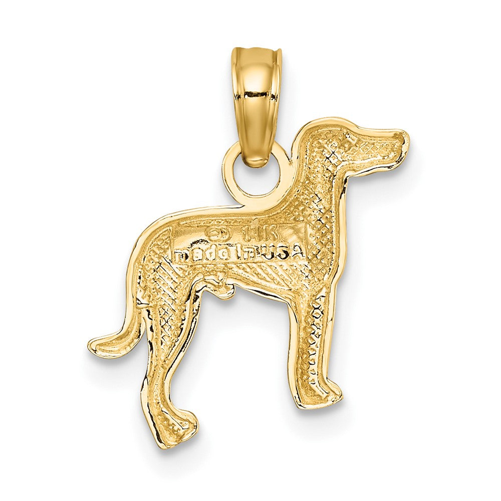 10k Yellow Gold 13.25 mm 2-D Greyhound Dog Charm (0.65 grams)