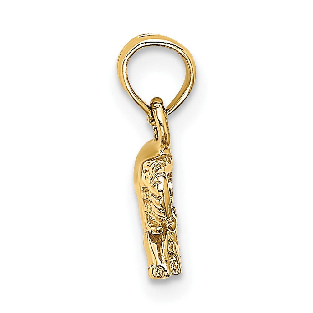 10k Yellow Gold 13.09 mm Polished Small Elephant Charm (0.78 grams)