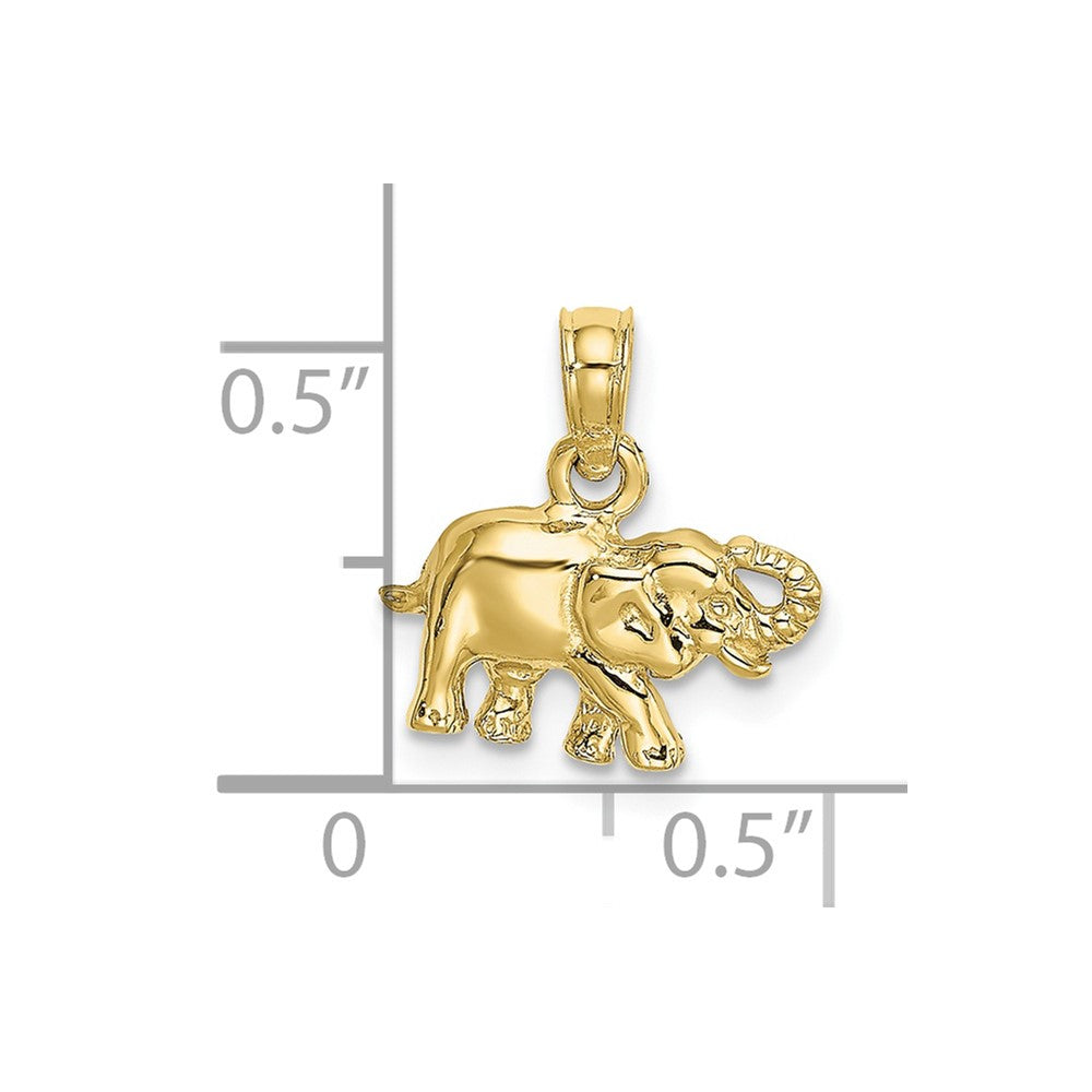 10k Yellow Gold 13.09 mm Polished Small Elephant Charm (0.78 grams)