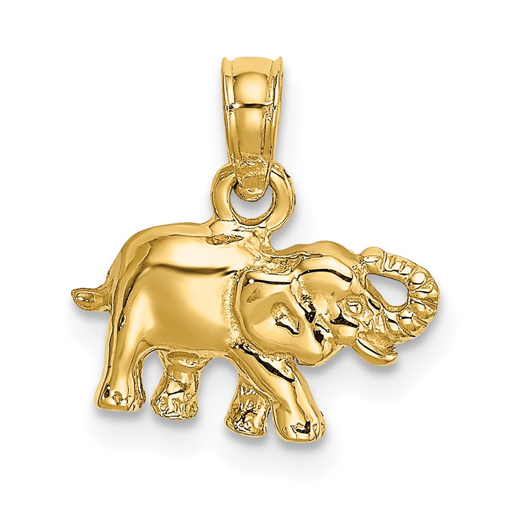 10k Yellow Gold 13.09 mm Polished Small Elephant Charm (0.78 grams)