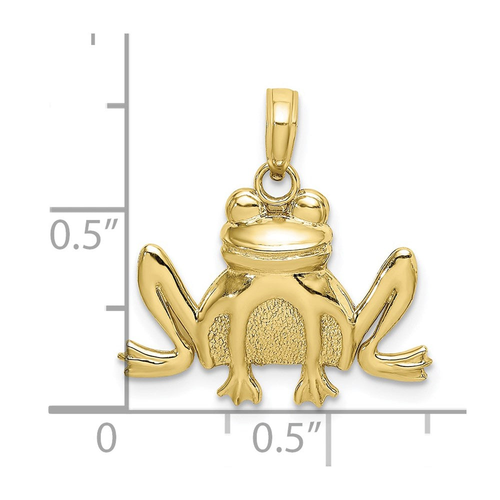 10k Yellow Gold 20.85 mm Textured Sitting Frog Charm (1.11 grams)