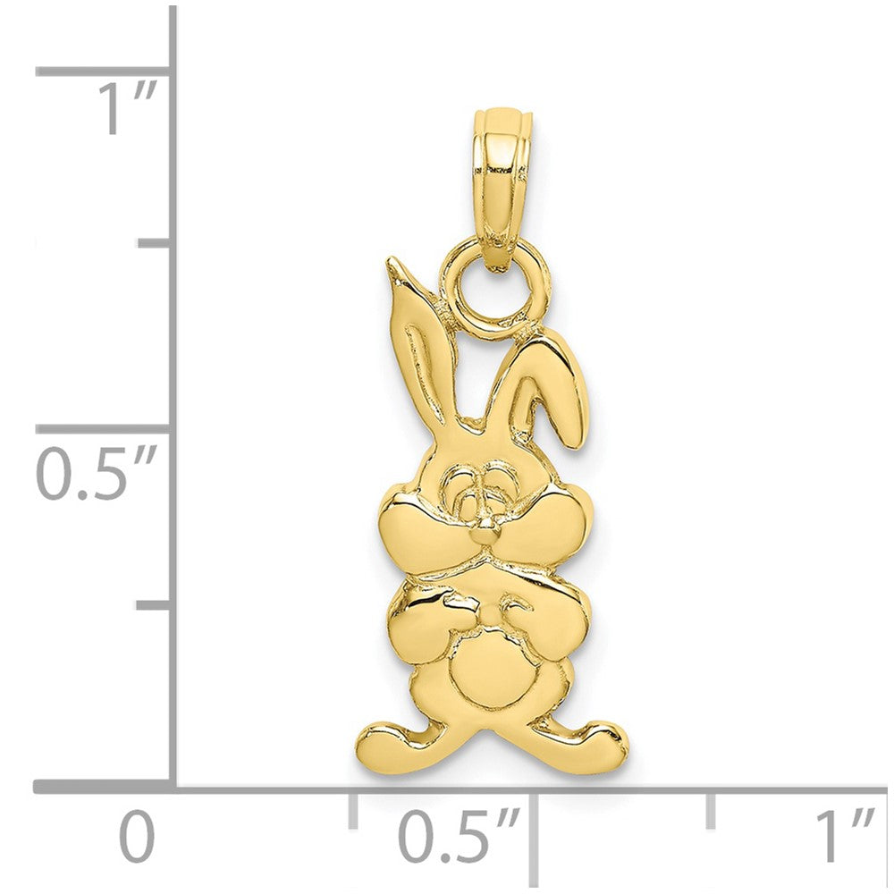 10k Yellow Gold 10.15 mm Rabbit Charm (1.09 grams)