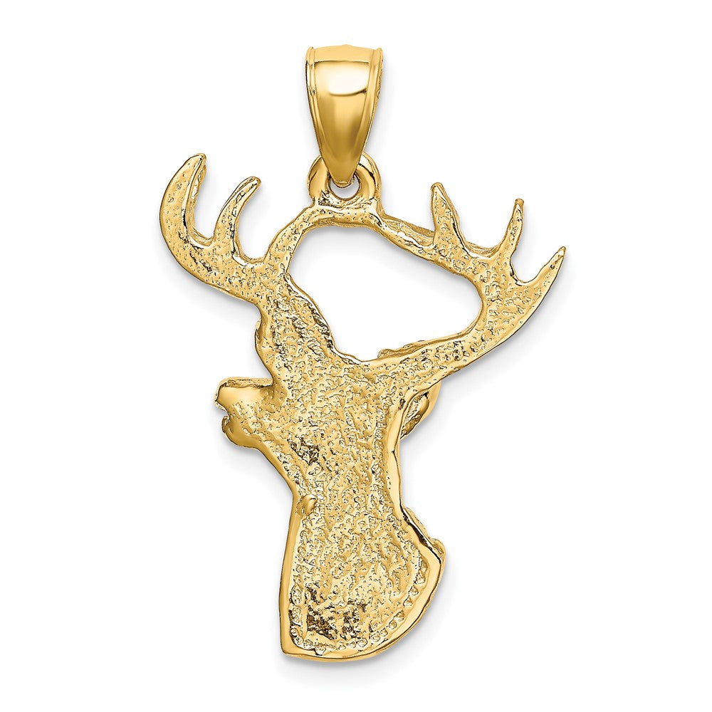 10k Yellow Gold 22.15 mm Deer Head Profile Charm (3.37 grams)