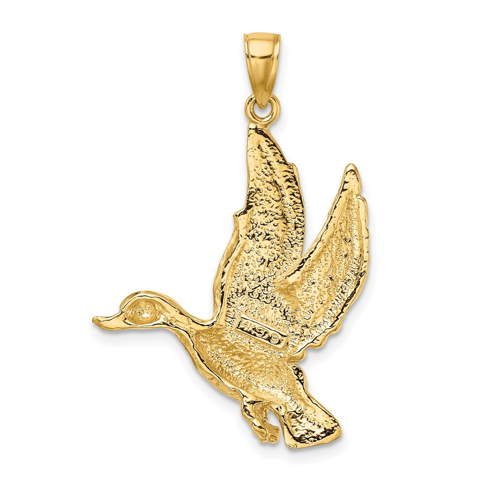 10k Yellow Gold 25.25 mm Flying Mallard Duck Charm (3.96 grams)