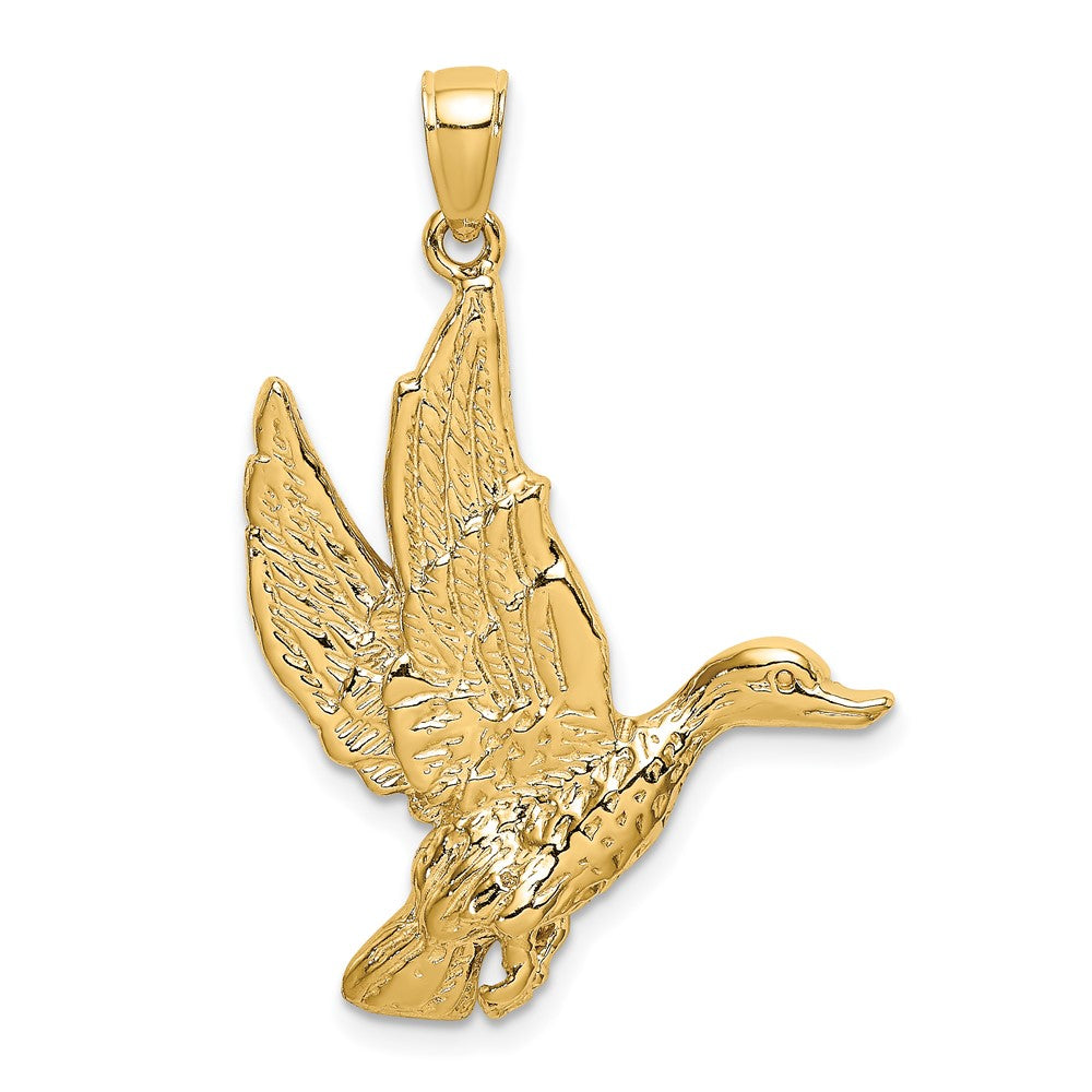 10k Yellow Gold 25.25 mm Flying Mallard Duck Charm (3.96 grams)