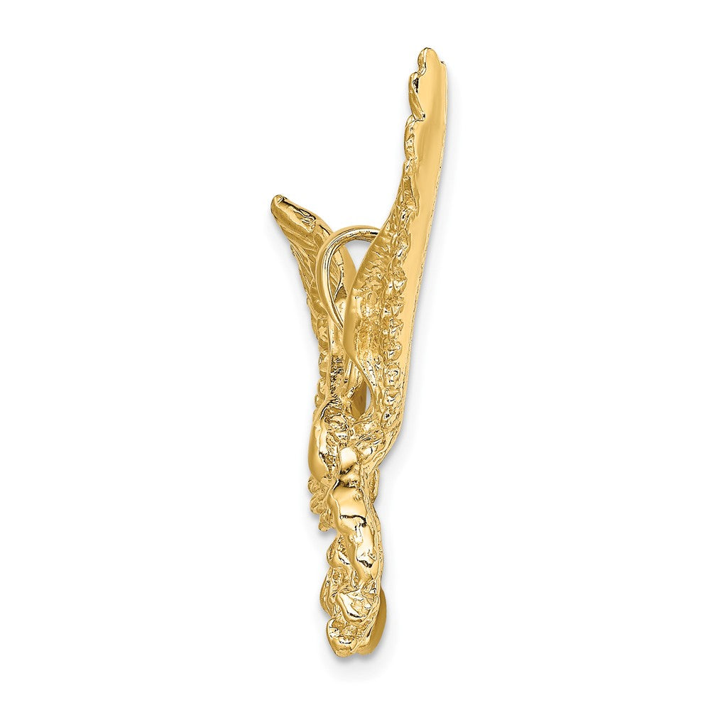 10k Yellow Gold 43.7 mm Eagle w/Beak Touching Claws Charm (9.29 grams)