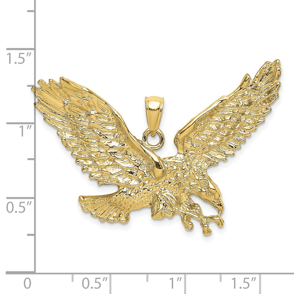10k Yellow Gold 43.7 mm Eagle w/Beak Touching Claws Charm (9.29 grams)