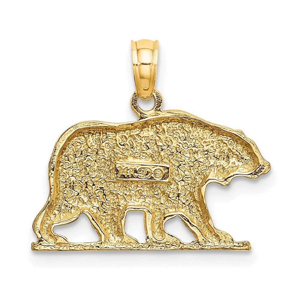 10k Yellow Gold 20.56 mm Textured Bear Charm (1.75 grams)