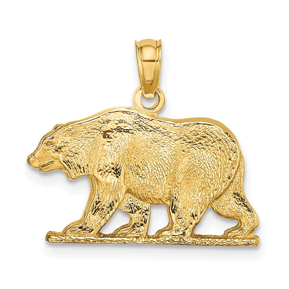 10k Yellow Gold 20.56 mm Textured Bear Charm (1.75 grams)