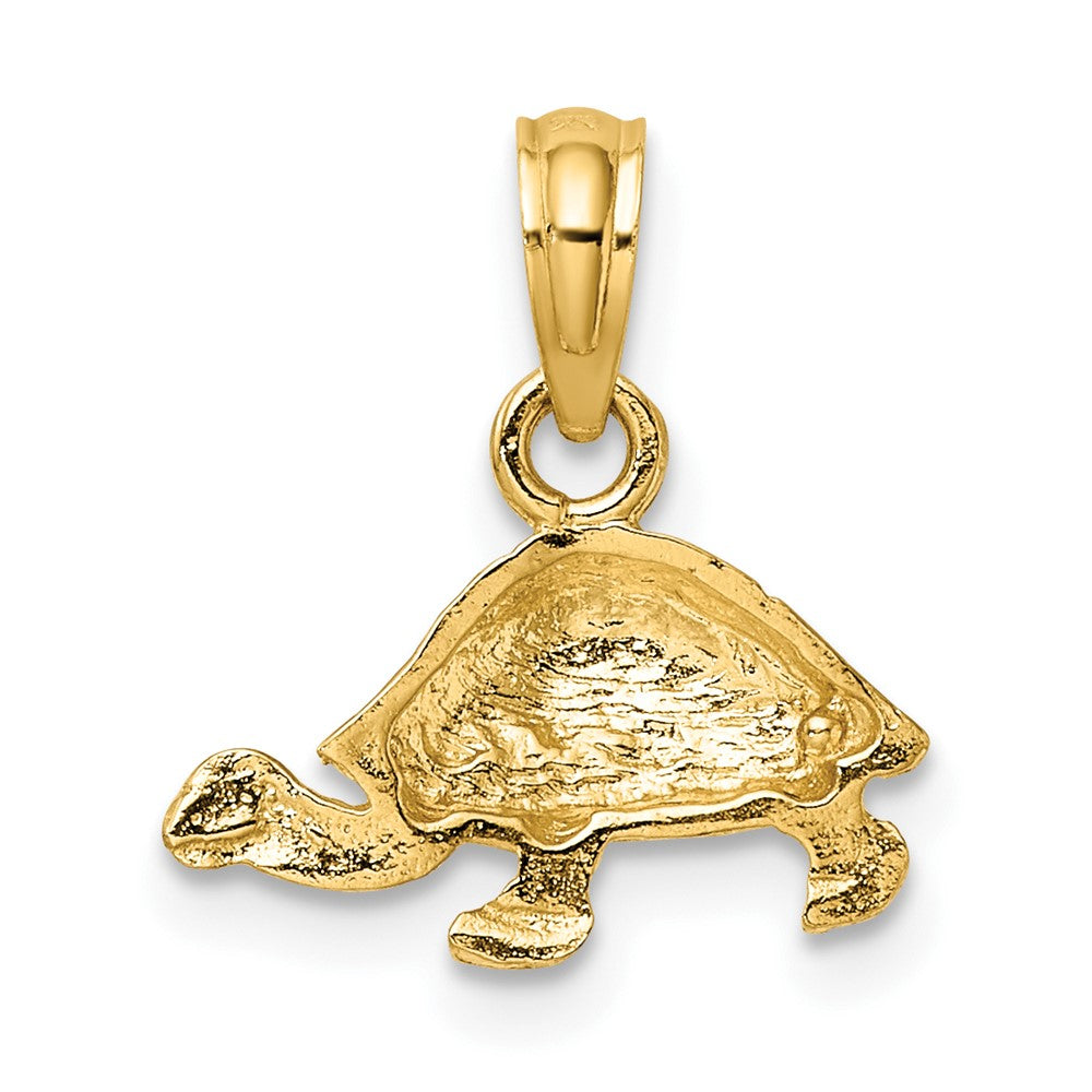 10k Yellow Gold 13.5 mm Polished and Engraved Mini Turtle Charm (0.6 grams)