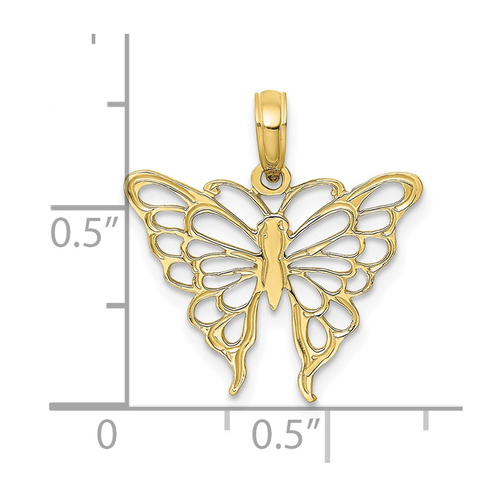 10k Yellow Gold 20 mm Butterfly Charm (0.69 grams)