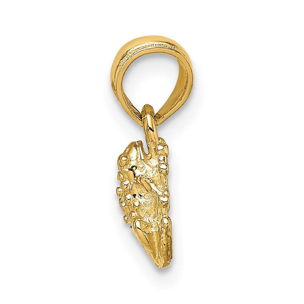 10k Yellow Gold 8.2 mm Textured Miniature Frog Charm (0.59 grams)