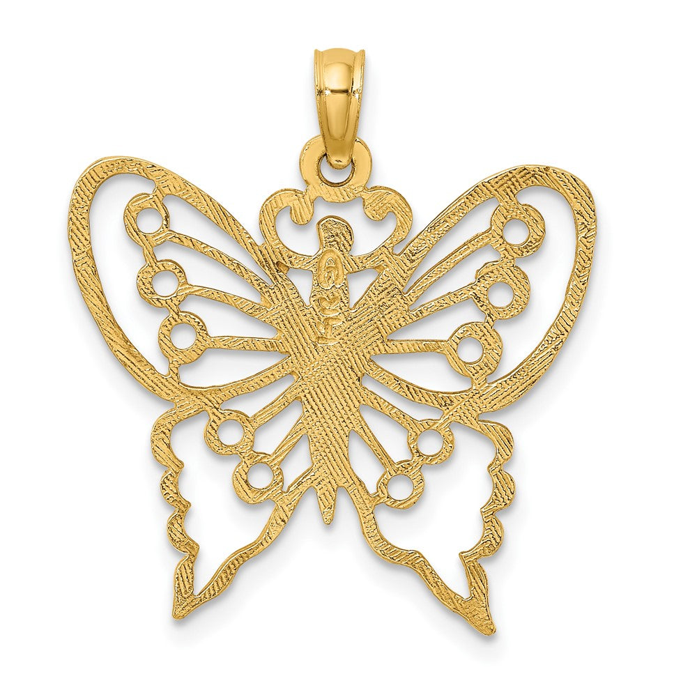 10k Yellow Gold 24.05 mm Cut-Out Butterfly Charm (1.22 grams)