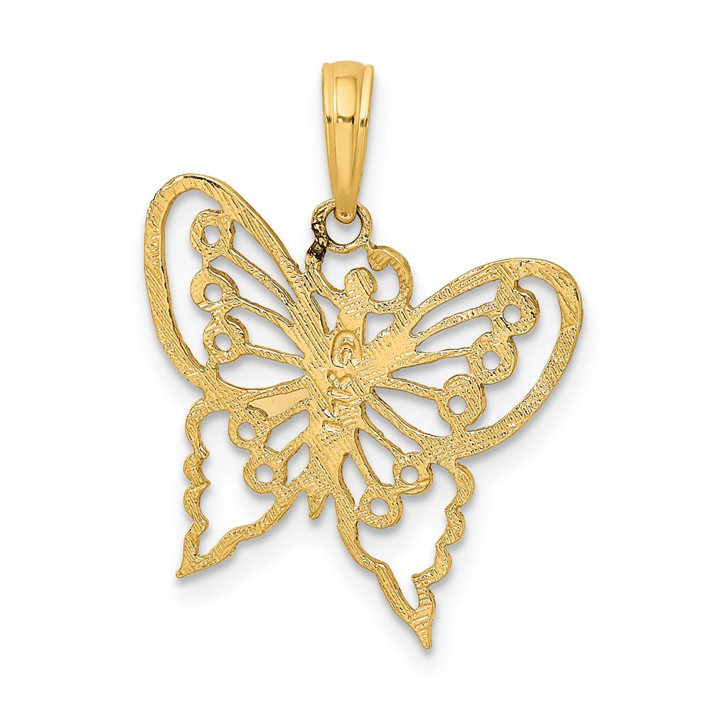 10k Yellow Gold 19.3 mm Cut-Out Butterfly Charm (0.87 grams)