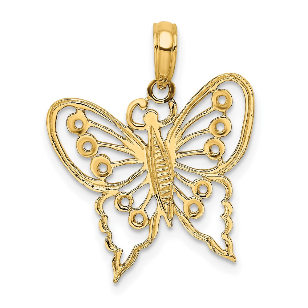 10k Yellow Gold 19.3 mm Cut-Out Butterfly Charm (0.87 grams)