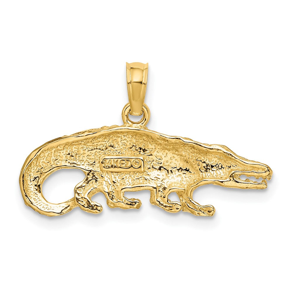 10k Yellow Gold 26.25 mm 2-D Textured Alligator Charm (1.85 grams)