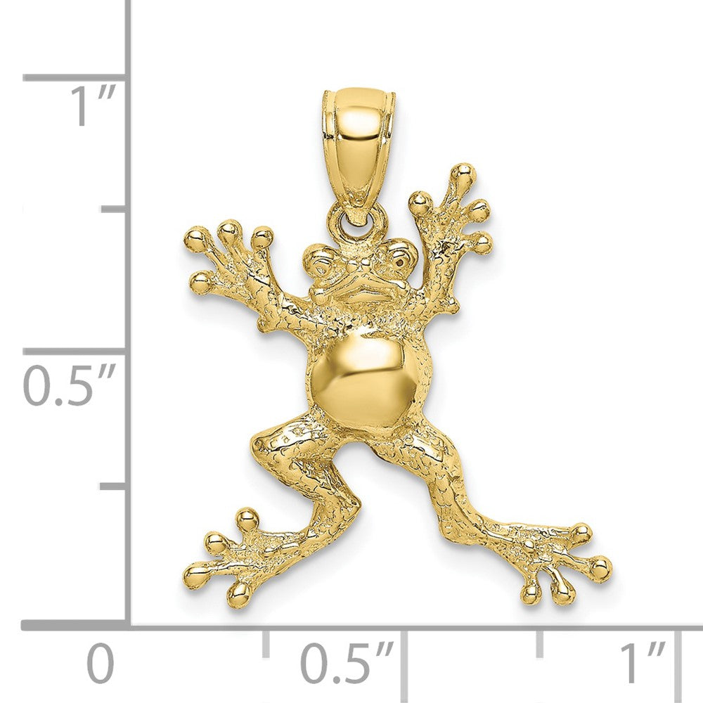 10k Yellow Gold 7.15 mm 2-D Frog w/Pot Belly Charm (2.03 grams)