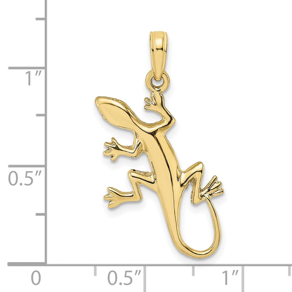 10k Yellow Gold 14.9 mm 2-D Gecko Charm (1.36 grams)