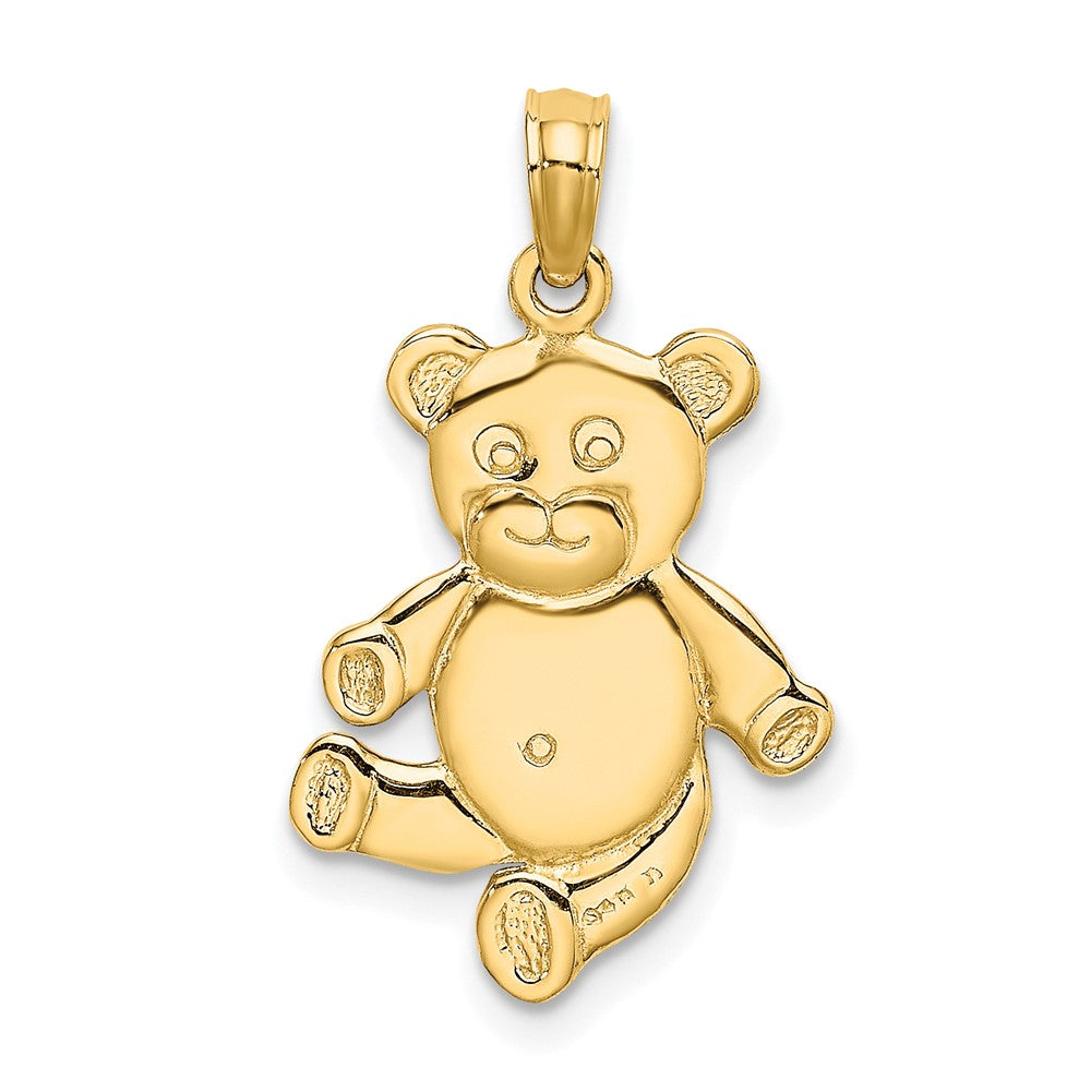 10k Yellow Gold 13.7 mm Reversible Teddy Bear Charm (1.7 grams)