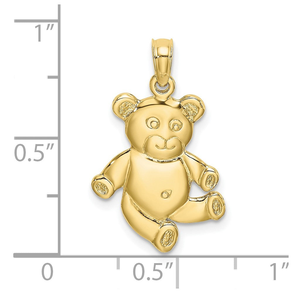 10k Yellow Gold 13.7 mm Reversible Teddy Bear Charm (1.7 grams)