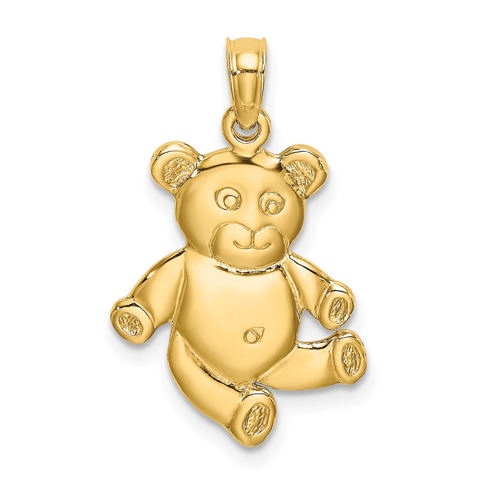 10k Yellow Gold 13.7 mm Reversible Teddy Bear Charm (1.7 grams)