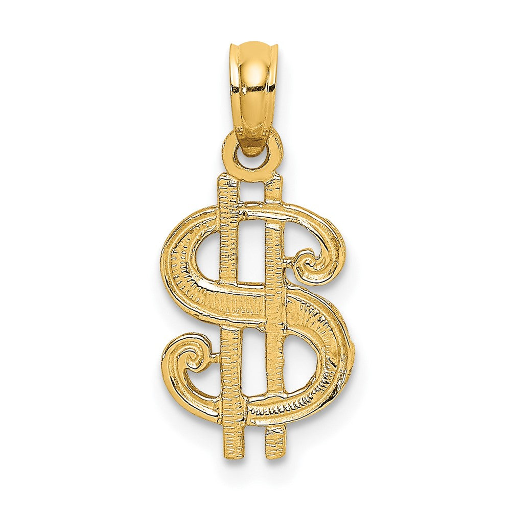 10k Yellow Gold 9.3 mm Dollar Sign Charm (0.66 grams)