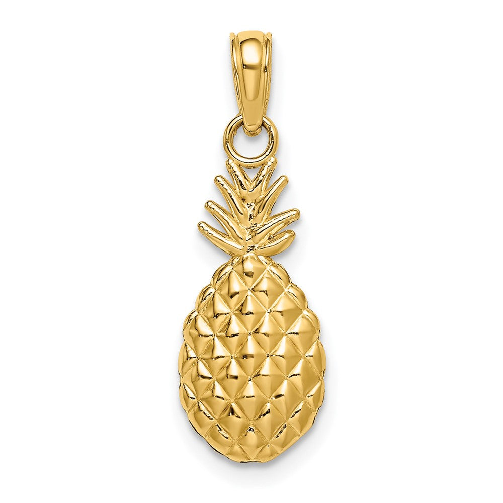 10k Yellow Gold 7.75 mm Textured Pineapple Charm (0.62 grams)