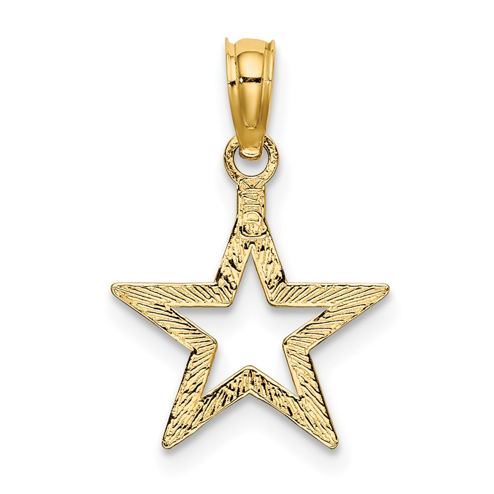 10k Yellow Gold 13 mm Cut-out Star Charm (0.62 grams)