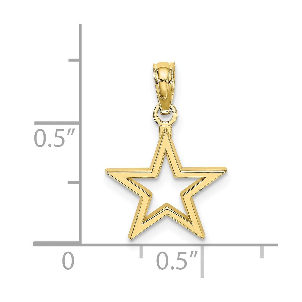 10k Yellow Gold 13 mm Cut-out Star Charm (0.62 grams)