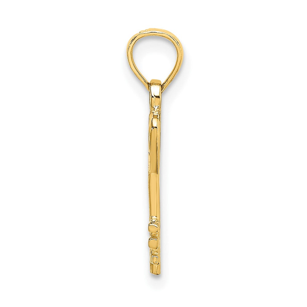 10k Yellow Gold 5.7 mm Key w/ Heart Charm (0.35 grams)