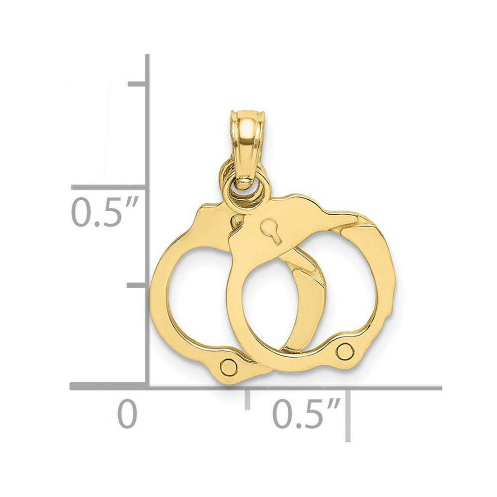 10k Yellow Gold 11.4 mm Moveable Handcuffs Charm (0.8 grams)