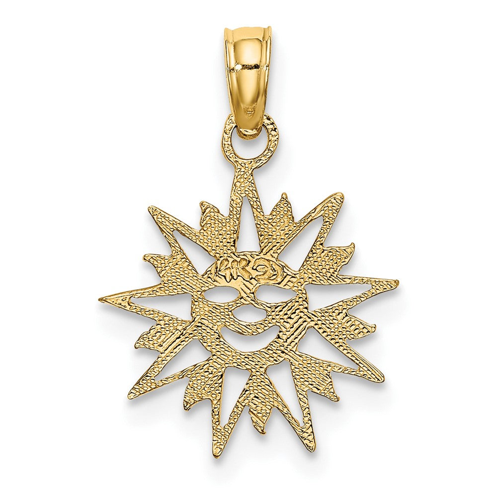 10k Yellow Gold 13.6 mm Smiling Sun Charm (0.57 grams)