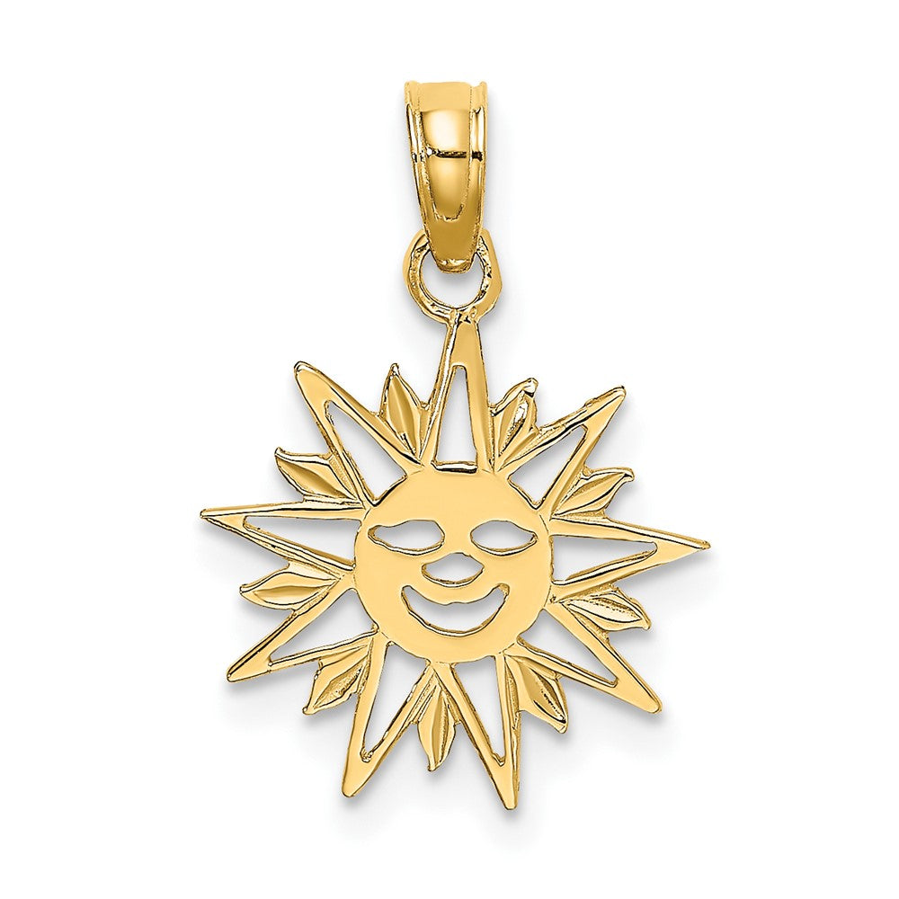 10k Yellow Gold 13.6 mm Smiling Sun Charm (0.57 grams)