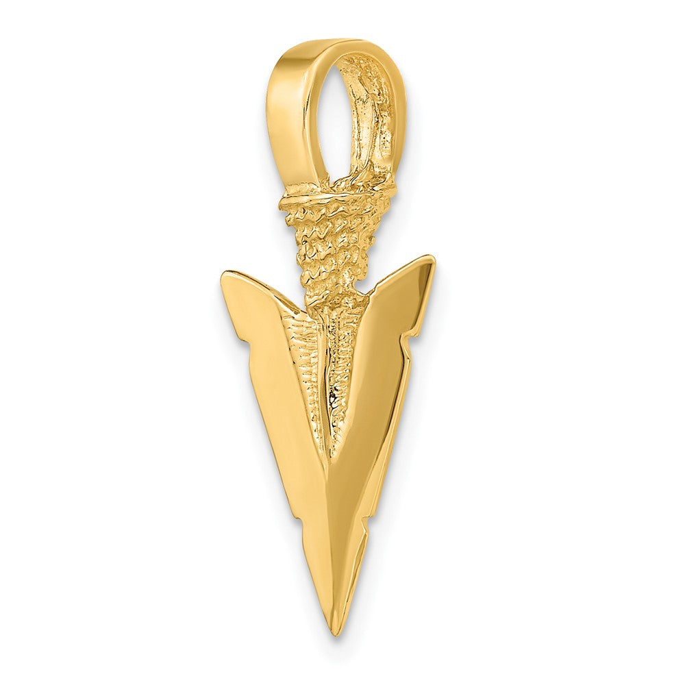 10k Yellow Gold 12.04 mm 3-D Arrowhead Charm (1.61 grams)