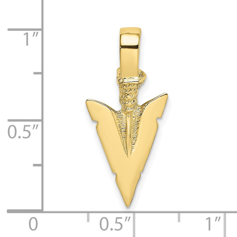 10k Yellow Gold 12.04 mm 3-D Arrowhead Charm (1.61 grams)