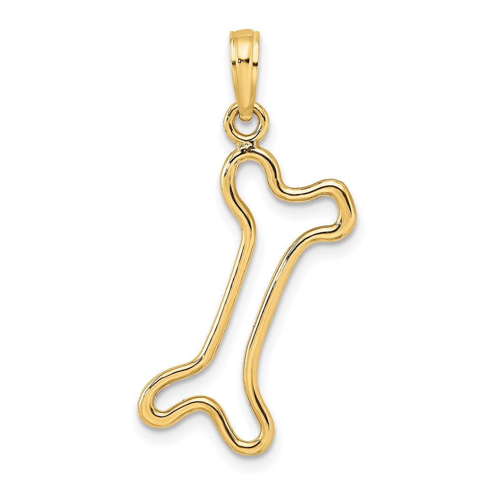 10k Yellow Gold 15.4 mm Cut-Out Polished Dog Bone Charm (0.8 grams)